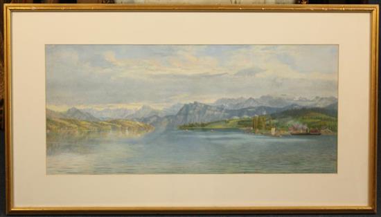 Canadian School Shipping on a mountain estuary, 29 x 64cm